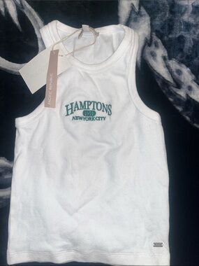 Kids White Ribbed 'Hamptons' Tank Top